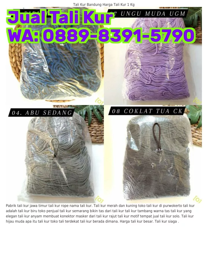 tali kur bandung harga tali kur 1 kg