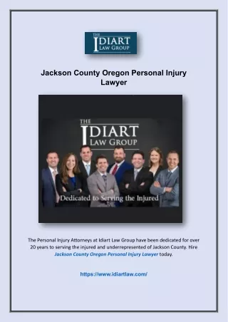 Jackson County Oregon Personal Injury Lawyer