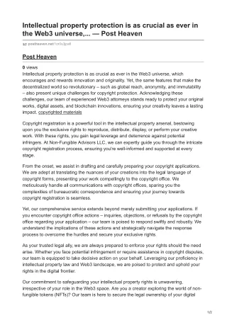 intellectual property protection is as crucial