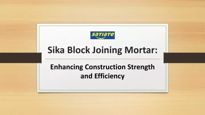sika block joining mortar