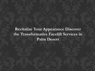 Revitalize Your Appearance: Discover the Transformative Facelift Services in Pal