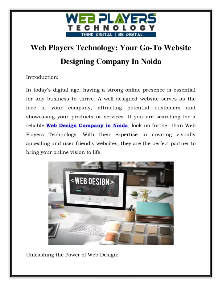 web players technology your go to website