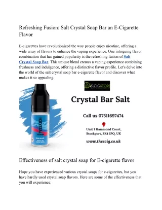 Refreshing Fusion_ Salt Crystal Soap Bar E-Cigarette Flavor