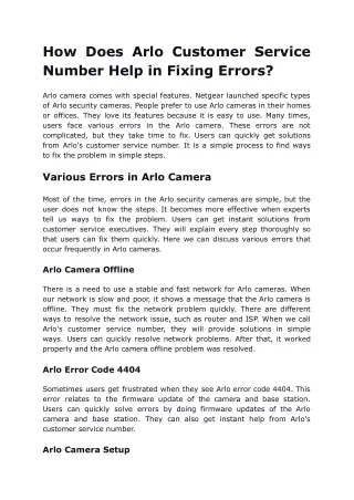 Arlo Camera Support |  1–888–255–8018