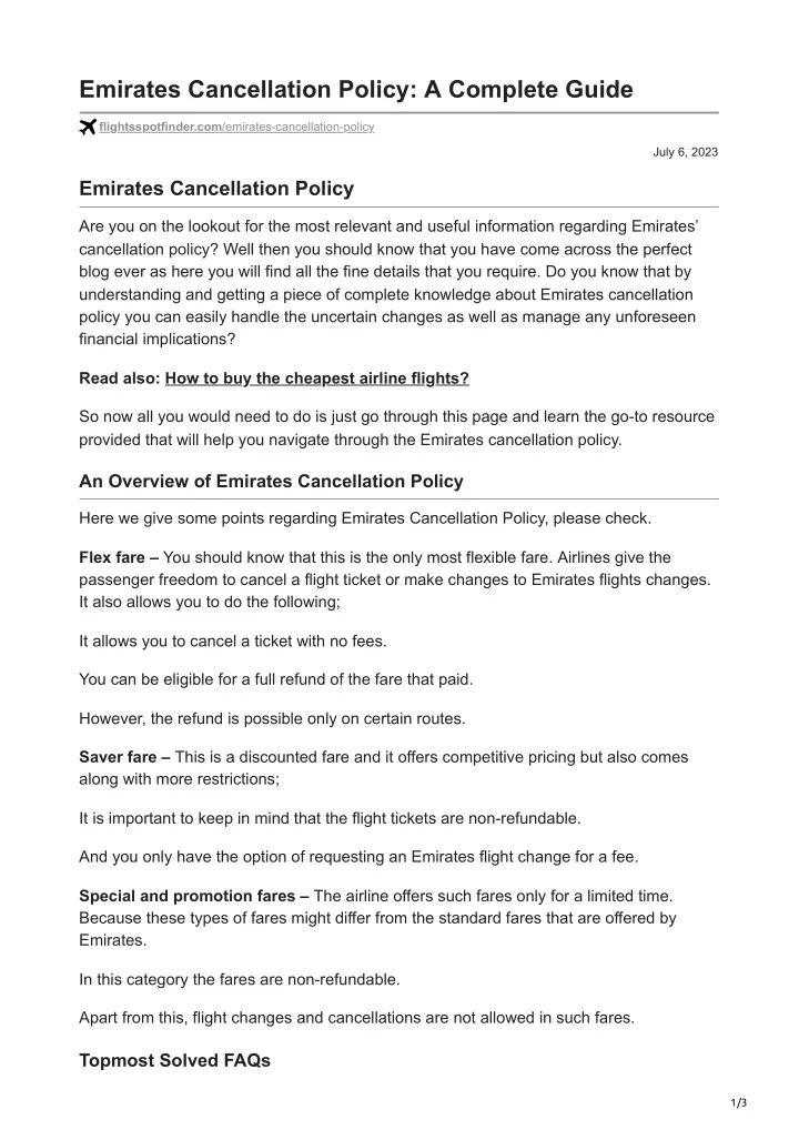 emirates cancellation policy a complete guide