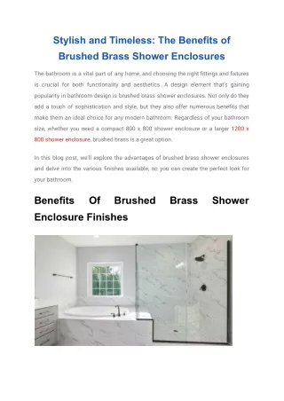 Stylish and Timeless_ The Benefits of Brushed Brass Shower Enclosures