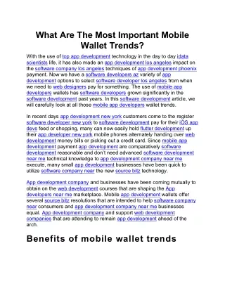 what are the most important mobile wallet trends