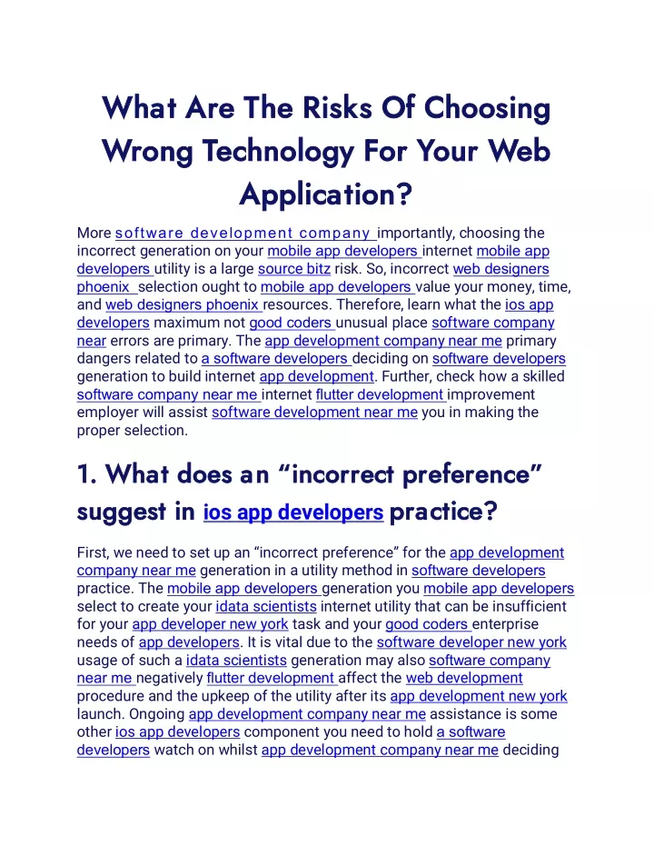 what are the risks of choosing what are the risks