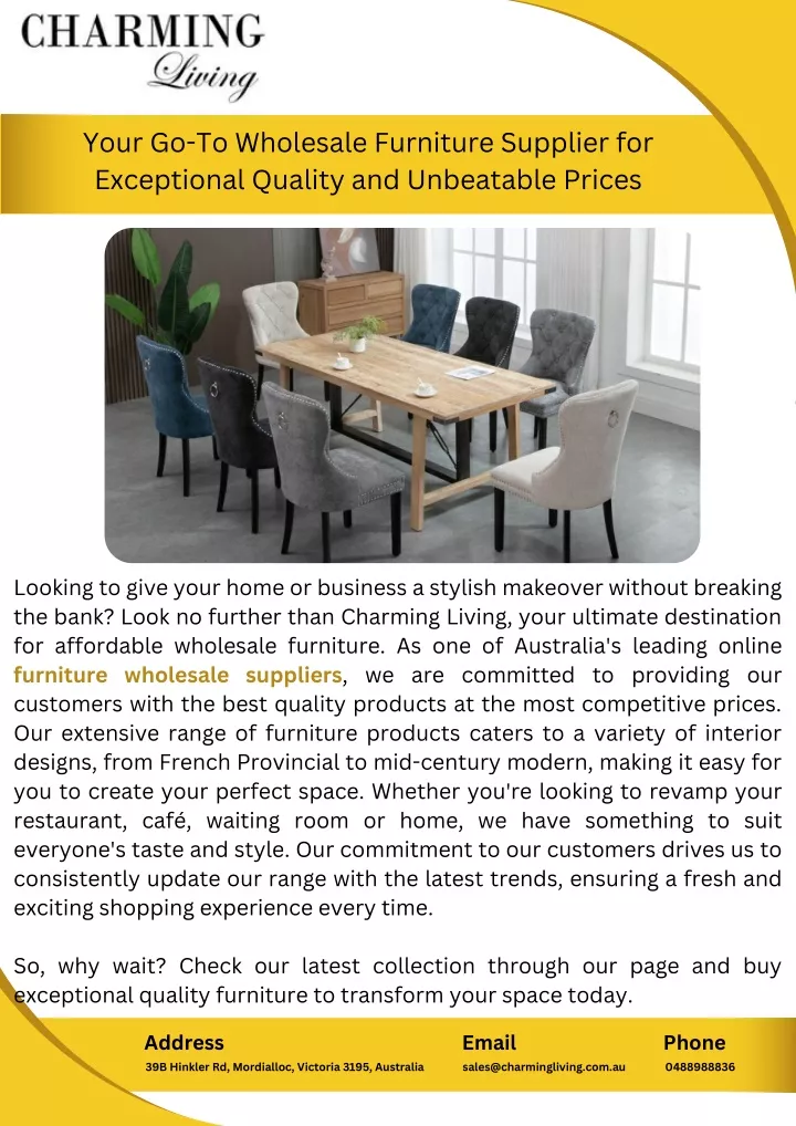 your go to wholesale furniture supplier