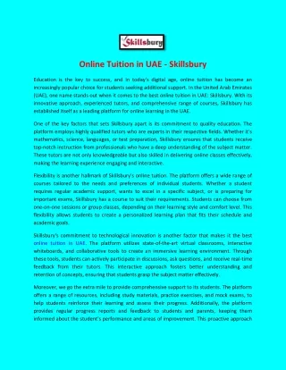 online tuition in uae skillsbury