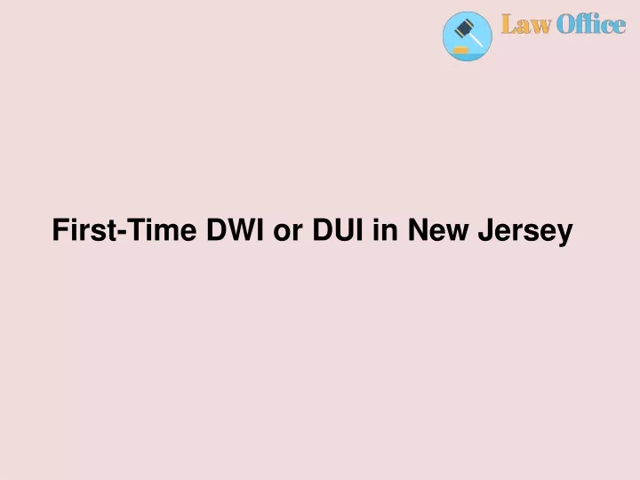 first time dwi or dui in new jersey