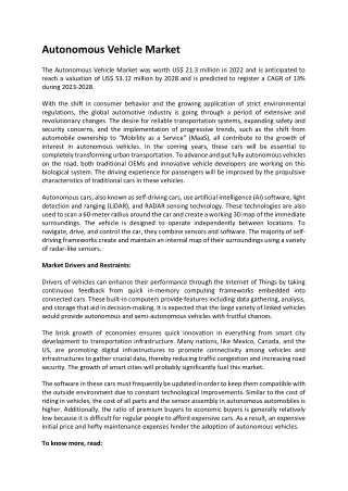 autonomous vehicle market
