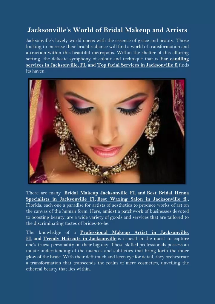 jacksonville s world of bridal makeup and artists