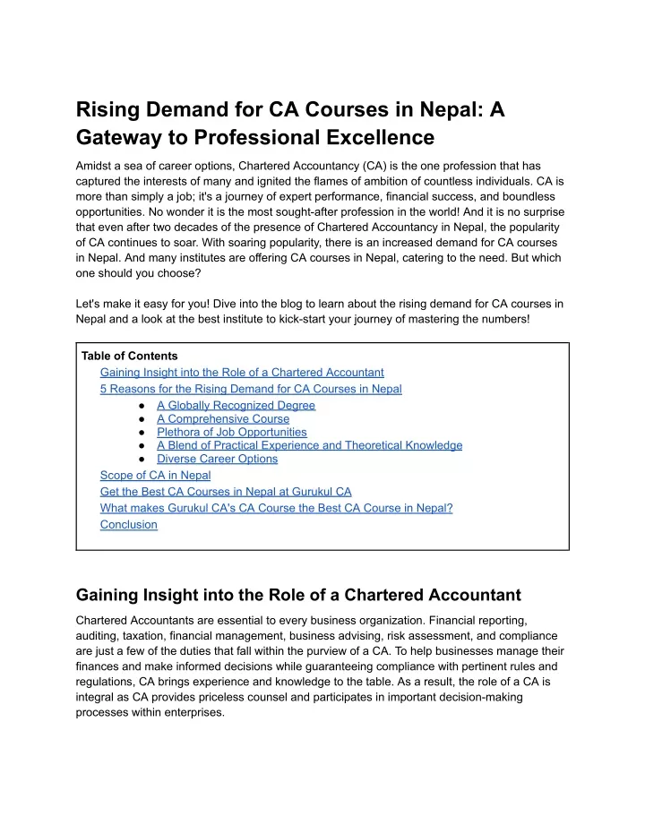 rising demand for ca courses in nepal a gateway