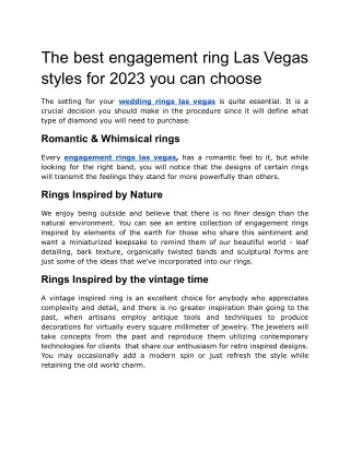 The best engagement ring Las Vegas styles for 2023 you can choose