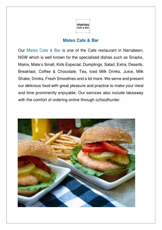 Up to 10% Offer Order Now - Mates Cafe & Bar Narrabeen