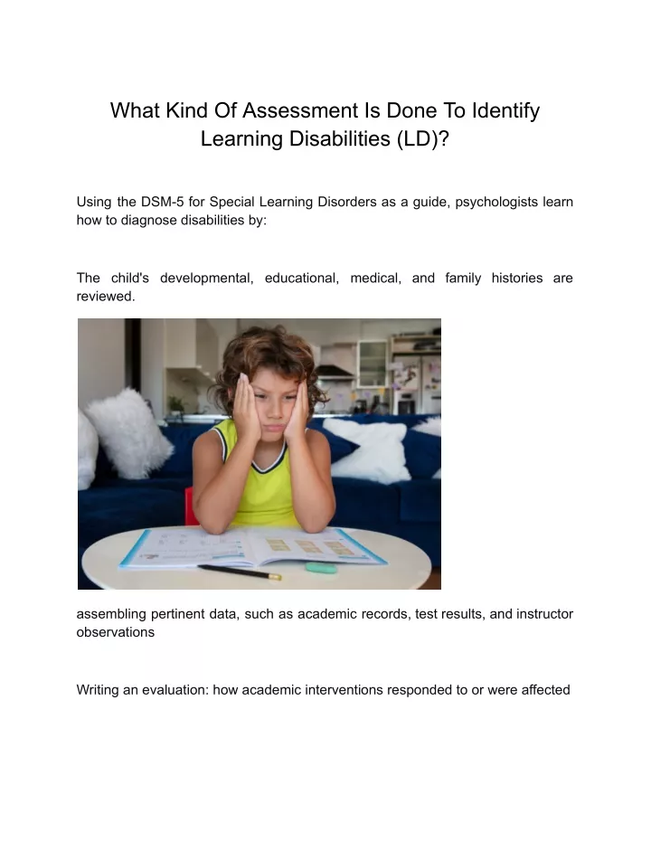 what kind of assessment is done to identify