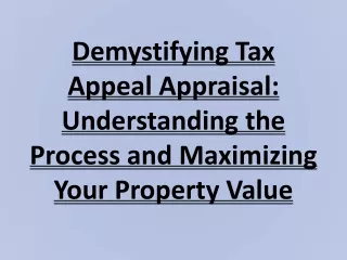 Demystifying Tax Appeal Appraisal