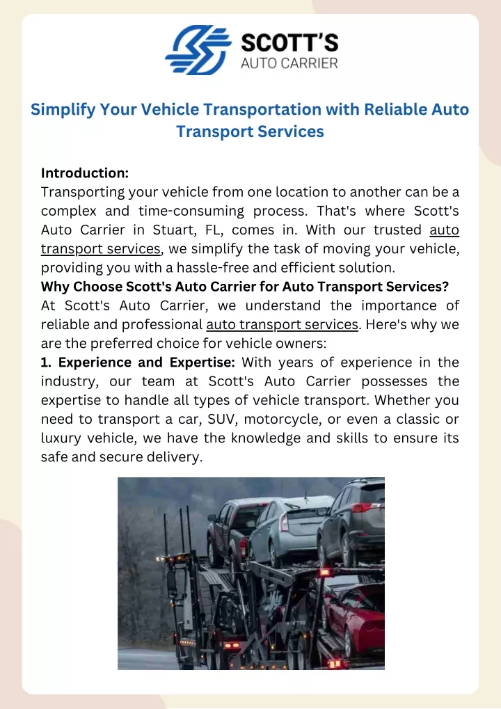 simplify your vehicle transportation with