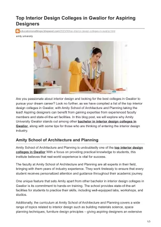 educationsnalblogs.blogspot.com-Top Interior Design Colleges in Gwalior for Aspiring Designers