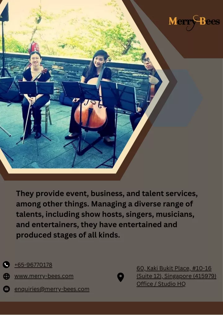 they provide event business and talent services