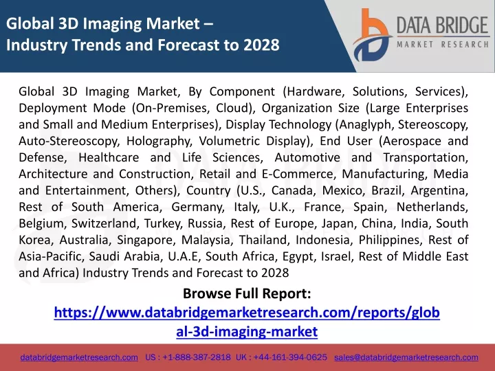 global 3d imaging market industry trends