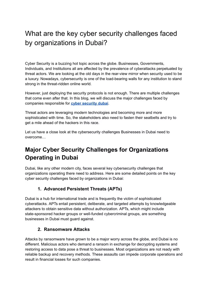 what are the key cyber security challenges faced