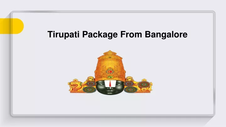 tirupati package from bangalore