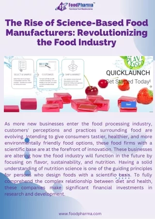 The Rise of Science-Based Food Manufacturer Revolutionizing the Food Industry