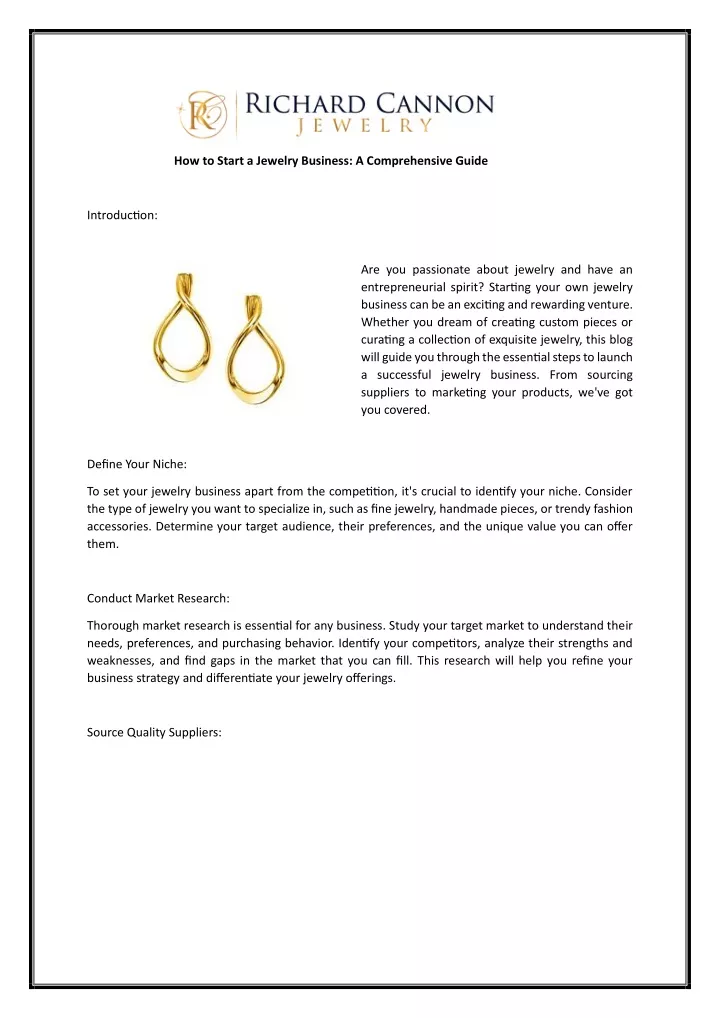 PPT - How to Start a Jewelry Business A Comprehensive Guide PowerPoint 