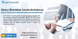 Small Business Loans Australia Cruze Financial Empowering Entrepreneurs