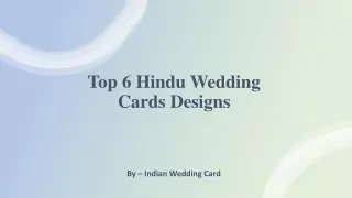 Top 6 Hindu Wedding Invitation Card Designs