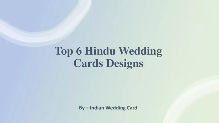 top 6 hindu wedding cards designs