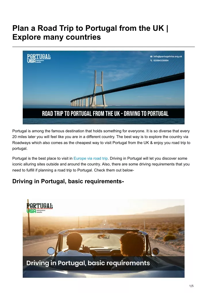 plan a road trip to portugal from the uk explore