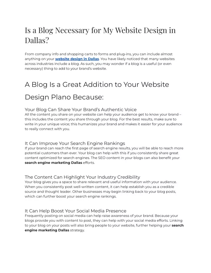 is a blog necessary for my website design