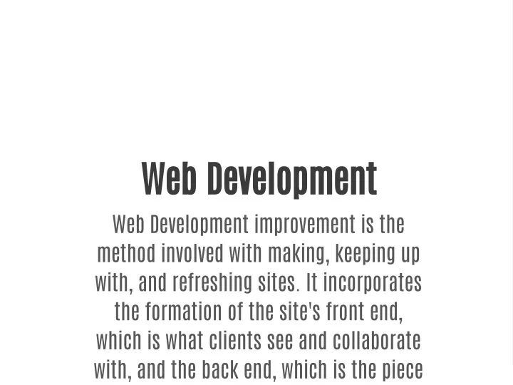 web development web development improvement