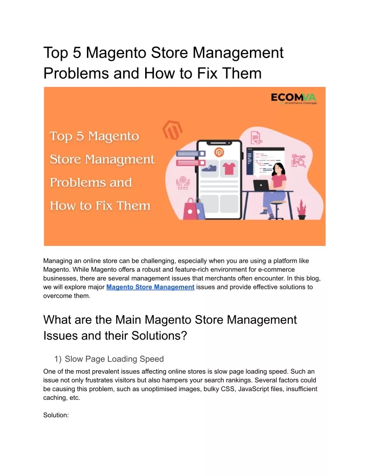 top 5 magento store management problems