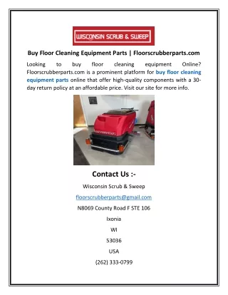 Buy Floor Cleaning Equipment Parts | Floorscrubberparts.com