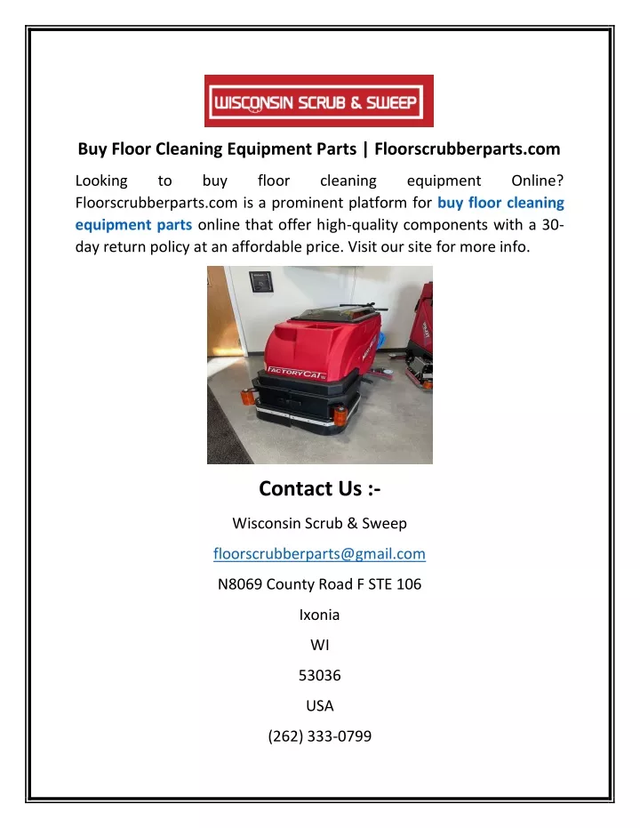 buy floor cleaning equipment parts