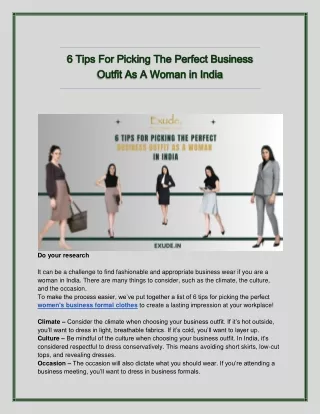 6 Tips For Picking The Perfect Business Outfit As A Woman in India (1)