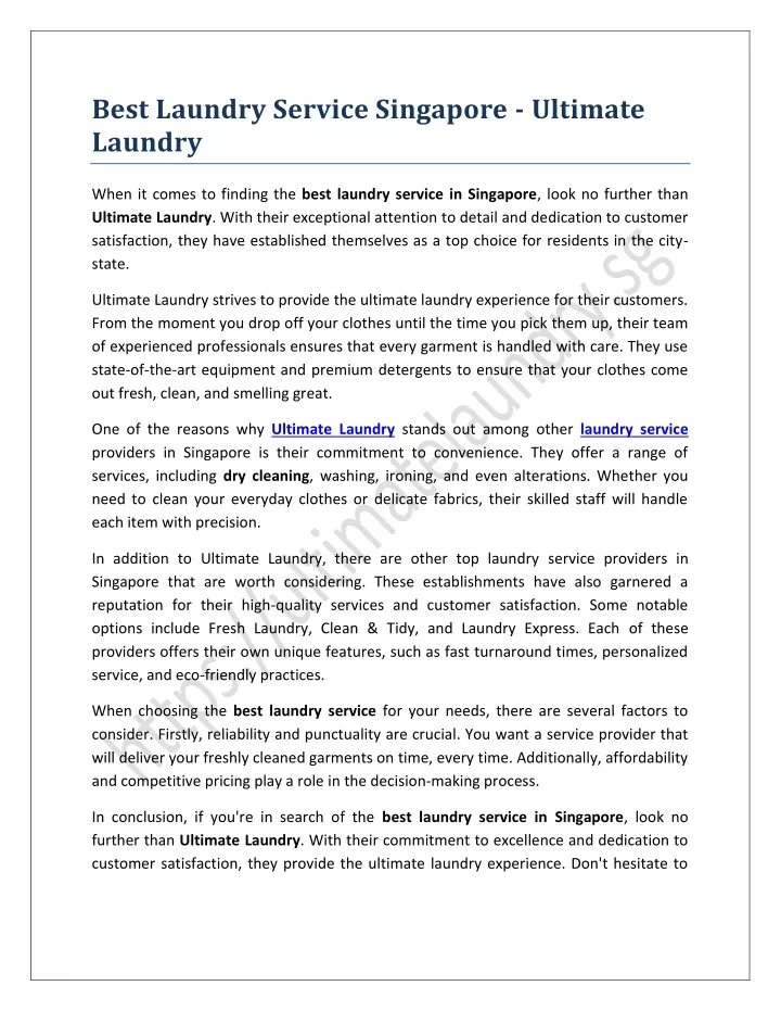 best laundry service singapore ultimate laundry