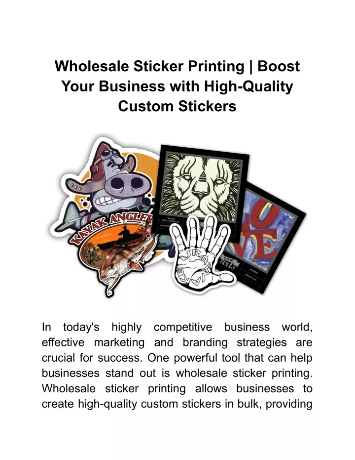 wholesale sticker printing boost your business