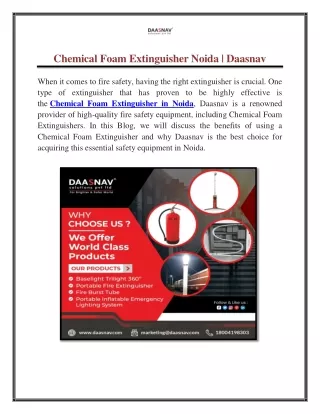 Chemical Foam Extinguisher Noida | Daasnav