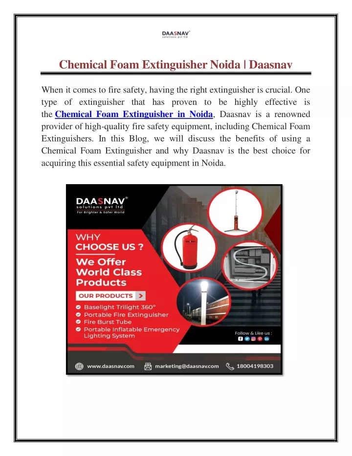 chemical foam extinguisher noida daasnav