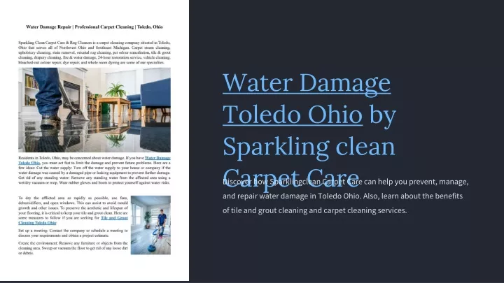 water damage toledo ohio by sparkling clean