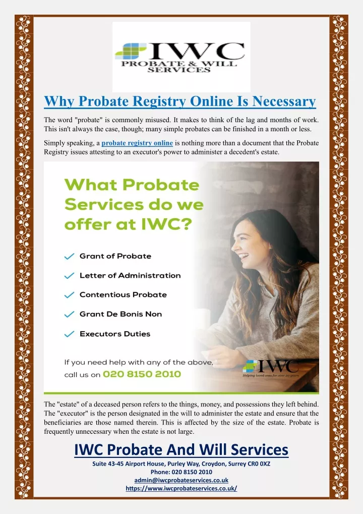 why probate registry online is necessary