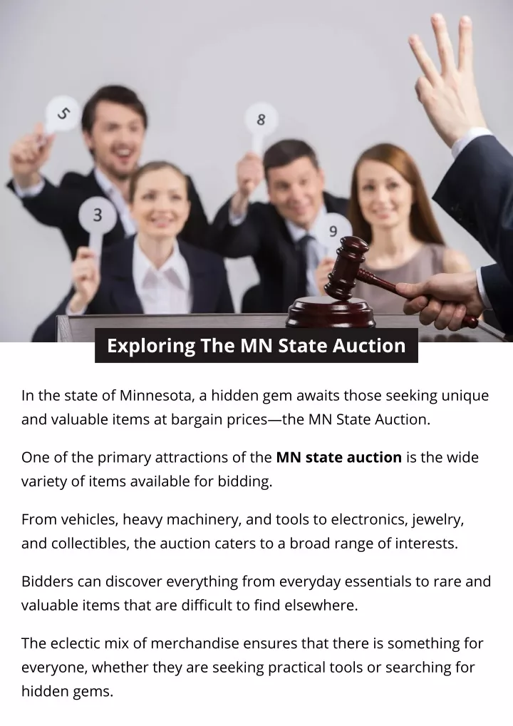 exploring the mn state auction