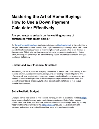 mastering the art of home buying