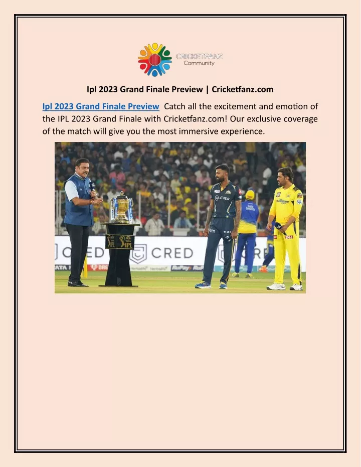 ipl 2023 grand finale preview cricketfanz com