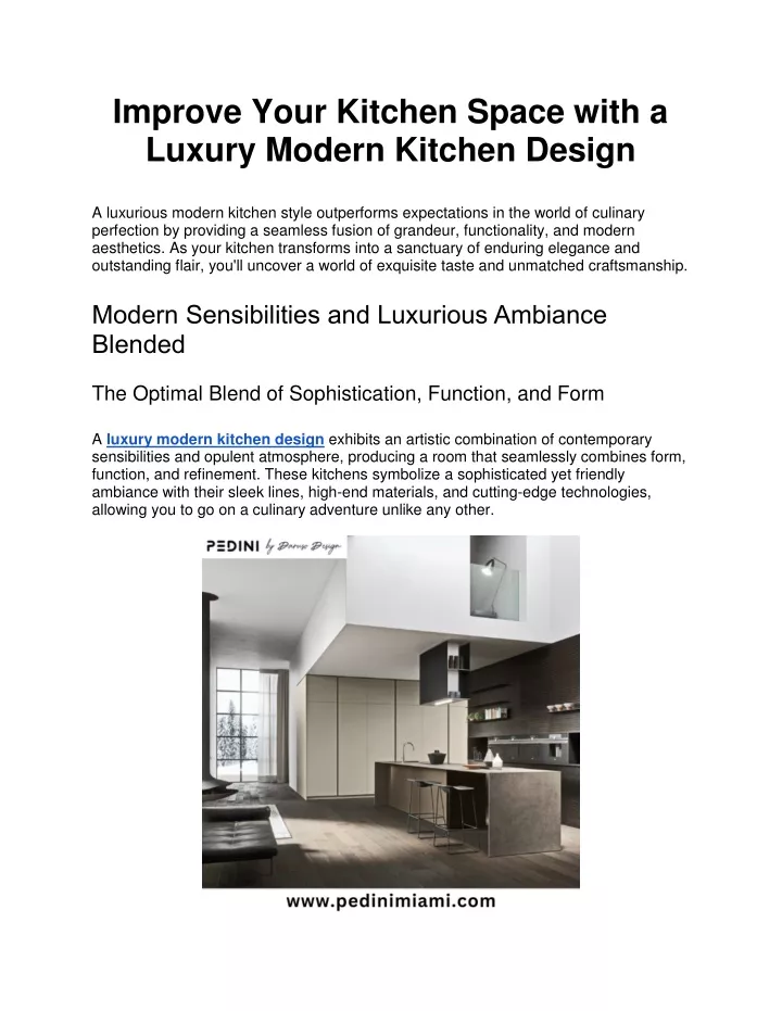 improve your kitchen space with a luxury modern